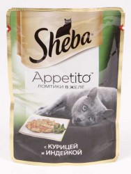 Sheba (Шеба) Appetito - Ломтики в желе с Курицей и Индейкой