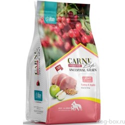 CARNI LIFE Light Сухой корм для собак всех пород Легкий (контроль веса) индейка с яблоком и клюквой 2,5 кг