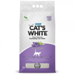 Cat's White Lavender Наполнитель д/кошек комкующийся с нежным ароматом лаванды 5л*4,3кг