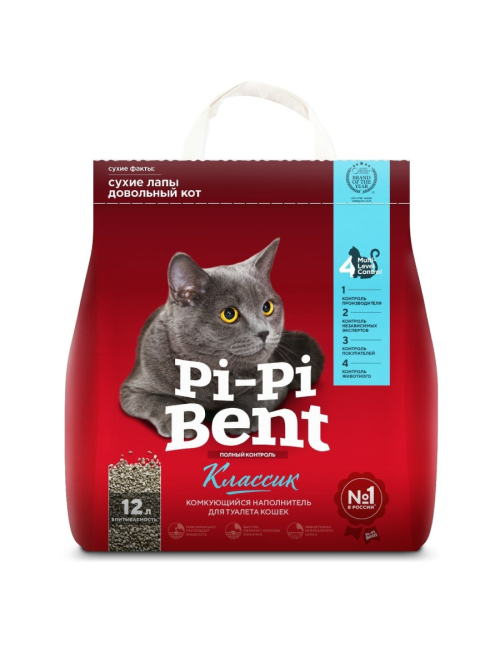 Pi-Pi-Bent Classic Наполнитель для кошачьего туалета комкующийся пакет 5 кг 12 л
