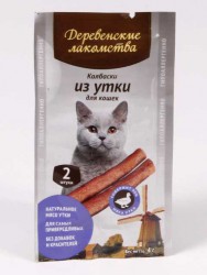 Деревенские лакомства - Мини колбаски для кошек с Уткой