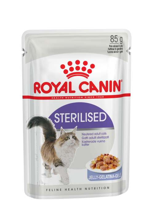 Royal Canin (Роял Канин) Sterilised (Gelee) - Влажный корм для стерилизованных кошек в Желе (Пауч) 12 шт