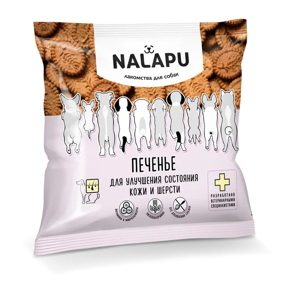 Nalapu (Nalapu) Лакомство для собак Печенье для кожи и шерсти 115 г