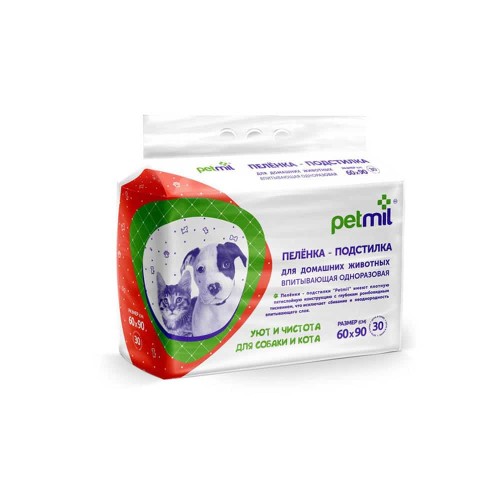 Petmil Пеленка впитывающая одноразовая 60*90 30 шт