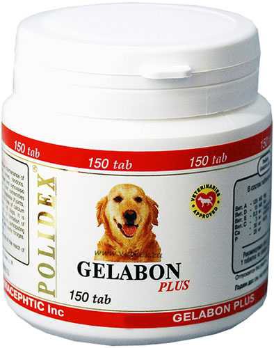 POLIDEX Gelabon plus (Полидекс Гелабон плюс) - Витамины д/собак 150таб