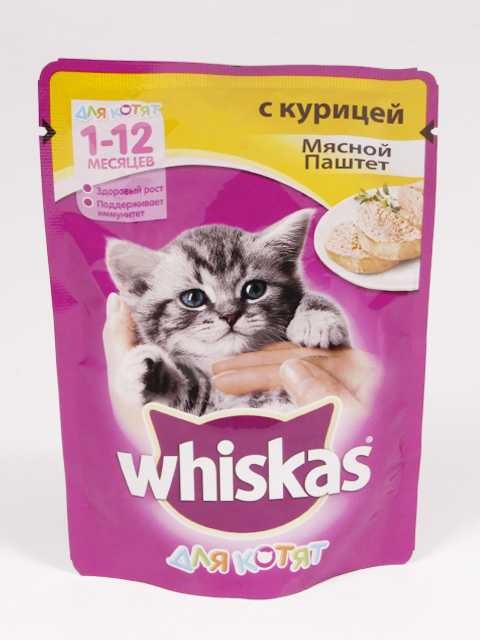 Whiskas (Вискас) Пауч для котят с курицей в паштете 75 г