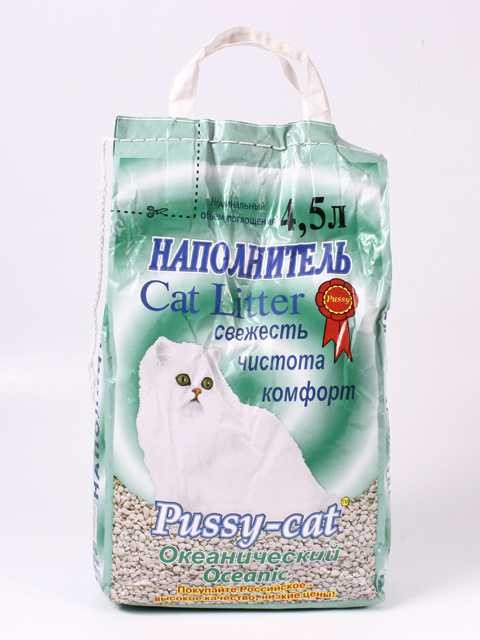 Pussy cat Наполнитель для кошачьего туалета впитывающий океанический 4,5 л