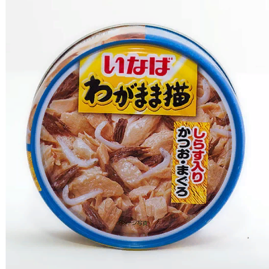INABA Wagamama Корм влаж.д/кошек микс тунцов+сельдь д/кошек в желе 115г