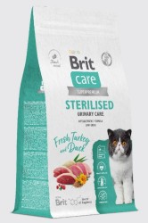 Brit Care (Брит Кэа) Sterilised Urinary Care Сухой корм для стерилизованных кошек и кастрированных котов для здоровья почек с индейкой и уткой 400 г