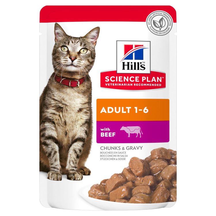Hills (Хиллс) Science Plan Feline Adult Beef - Корм для кошек с Говядиной (Пауч)