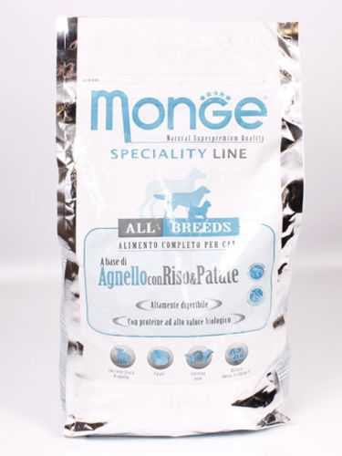 Monge (Монж) Dog Adult Speciality - Корм для взрослых собак пород с Ягненком, Рисом и Картофелем 3кг