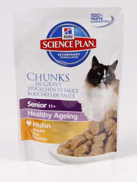 Hills (Хиллс) Science Plan Feline Senior 11+ Healthy Ageing - Корм для пожилых кошек 11+ с Курицей (Пауч)
