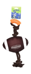Pet star Игрушка для cобак Мяч для регби с канатом и пищалкой текстиль 23*52 см