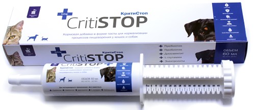 CritiSTOP (КРИТИСТОП) Кормовая добавка для нормализации пищеварения у собак и кошек 60 мл (замена Проколин, Канигест)