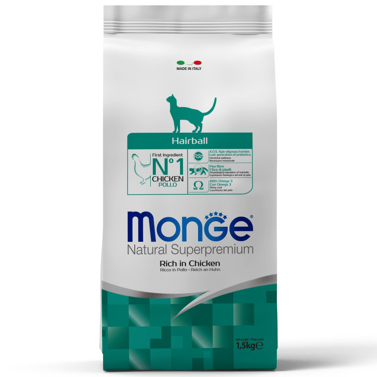 MONGE Cat Hairball Корм сух.д/выведения шерсти д/кошек 1,5кг