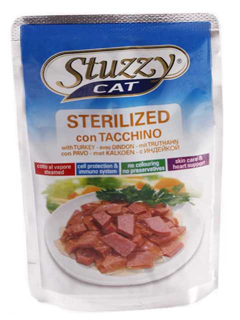 Stuzzy cat Sterilized Tacchino - Корм для стерилизованных кошек с Индейкой (Пауч)