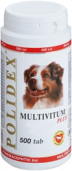 POLIDEX Multivitum plus (Мультивитум плюс) Витамины д/собак 500 таб