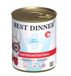 Best Dinner Vet (Бэст Диннер Вет) Gastrointestinal Консервы для собак для профилактики заболеваний ЖКТ с говядиной и сердцем 340 г