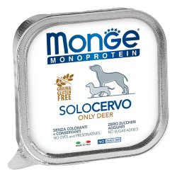  MONGE Dog Monoprotein Solo Влажный корм д/собак Паштет из оленины 150 г
