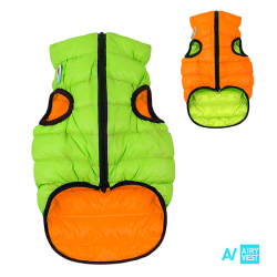 COLLAR AiryVest Lumi куртка д/собак двусторонняя светящаяся, оранжево-салатовая, размер XS 25