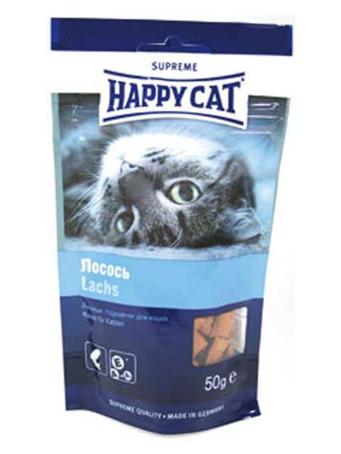 Happy Cat (Хеппи Кэт) - Лакомства для кошек Подушечки с Лососем