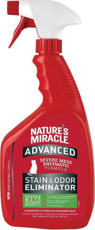 8в1 Natures miracle Advanced formula Средство для уничтожения пятен и запахов кошек 945 мл