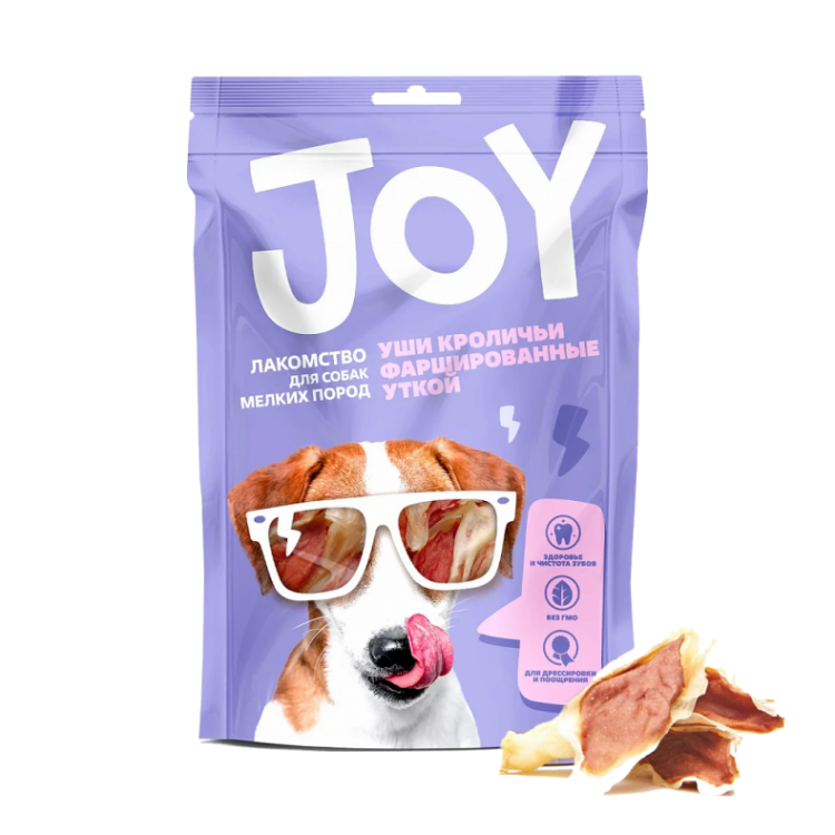 Joy (Джой) Лакомство для собак мелких пород Уши кроличьи фаршированные уткой 60 г