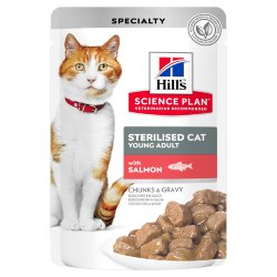 Hills (Хиллс) Science Plan Feline Sterilised Cat Young Adult - Корм для стерилизованных кошек с Лососем (Пауч)