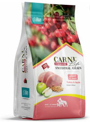 Carni Life (Карни Лайф) Light Сухой облегченный корм для собак всех пород для контроля веса с индейкой, яблоком и клюквой 12 кг