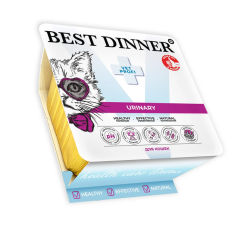 Best Dinner Vet Urinary Консервы ламистр для кошек для профилактики мочекаменной болезни МКБ с ягненком в паштете 100 г