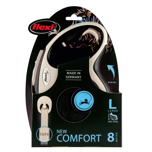 FLEXI New Line Comfort L Рулетка лента 8м/до 50кг серый/черный