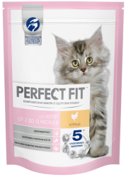 Perfect fit (Перфект фит) Kitten Сухой корм для котят с 2 до 12 месяцев с курицей 190 г