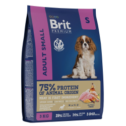 Brit Premium (Брит Премиум) Сухой корм для взрослых собак мелких пород с курицей 3 кг