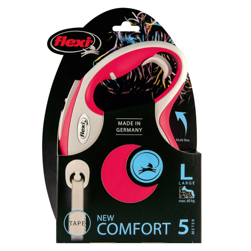 FLEXI New Line Comfort L Рулетка лента 5м/до 60кг серый/красный