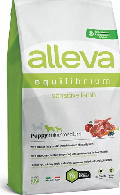 Alleva Equilibrium (Аллева Эквилибриум) Sensitive Сухой корм щенков мелких и средних пород с чувствительным пищеварением с ягненком 2 кг