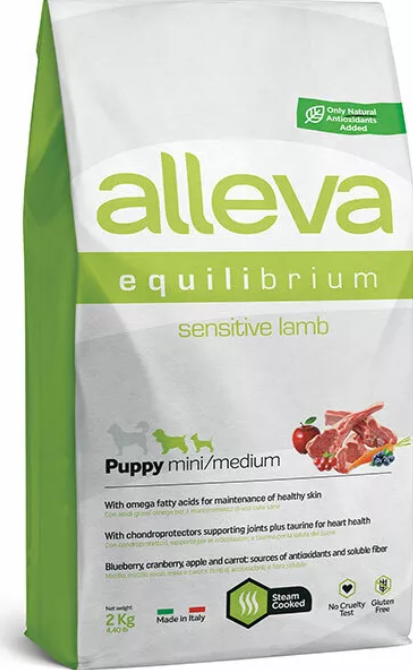 Alleva Equilibrium (Аллева Эквилибриум) Sensitive Сухой корм для щенков мелких и средних пород с чувствительным пищеварением с ягненком 2 кг
