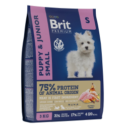 Brit Premium (Брит Премиум) Сухой корм для щенков мелких пород с курицей 3 кг