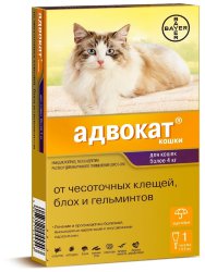 Bayer Advocate (Байер Адвокат) - Капли для кошек (1 пипетка) от 4 до 8 кг