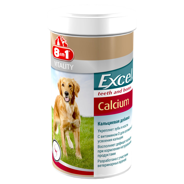 8in1 (8в1) Excel Calcium - Витамины Кальций с Фосфором для собак 880 табл