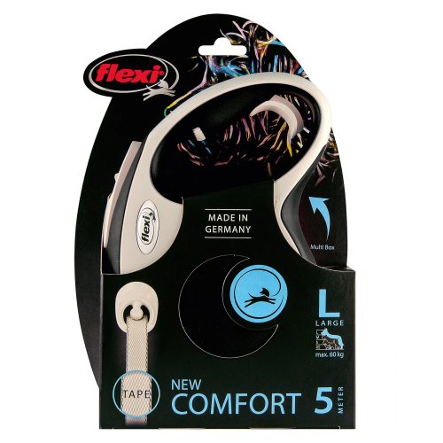 FLEXI New Line Comfort L Рулетка лента 5м/до 60кг серый/черный