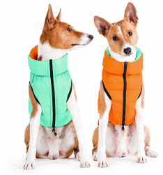 COLLAR AiryVest Lumi куртка д/собак двусторонняя светящаяся, оранжево-салатовая, размер S 35