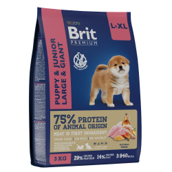 Brit Premium (Брит Премиум) Сухой корм для щенков крупных пород с курицей 3 кг