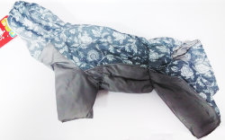 Osso Fashion Комбинезон для собак серый с голубым орнаментом, размер 30, девочка