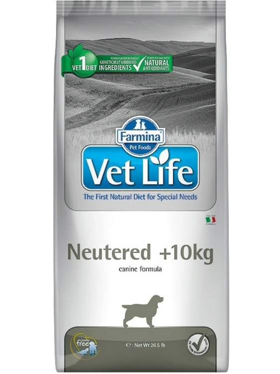 Farmina Vet Life (Фармина Вет Лайф) Neutered Dog > 10 кг Сухой лечебный корм для кастрированных и стерилизованных собак весом более 10 кг 12 кг