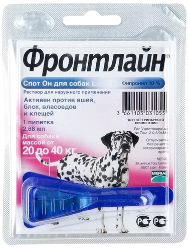 Фронтлайн Спот-Он - Капли для собак (1 пипетка) L 20-40 кг. 