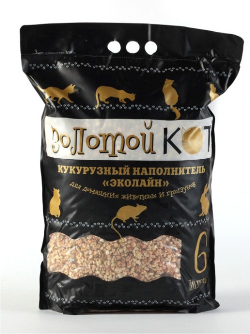 Золотой кот Наполнитель для грызунов и мелких животных кукурузный 6 л