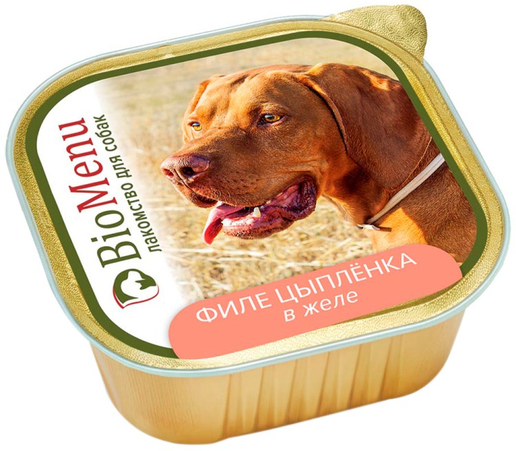 BIO MENU Консервы д/собак Филе цыпленка в желе 300г