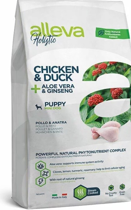 Alleva Holistic (Аллева Холистик) Puppy Mini Сухой корм для щенков мелких пород с курицей, уткой, алоэ и женьшенем 800 г