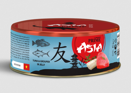 Prime Asia (Прайм Азия) Консервы для кошек с рыбой групер в желе 85 г