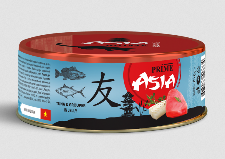 Prime Asia (Прайм Азия) Консервы для кошек с рыбой групер в желе 85 г